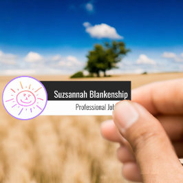 Etiqueta De Nome Diversão Colorida Sun Face Estilo de Pequenas Empr