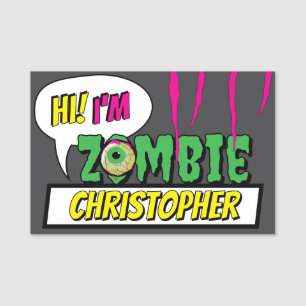 Etiqueta De Nome Divertido Engraçado ‘Oi, sou Zombie Personalizada’