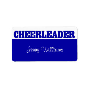 Etiqueta de nome do cheerleader dos azuis marinhos