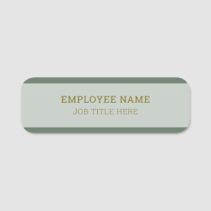 Etiqueta De Nome Dois Tons Verde Dourado Profissional