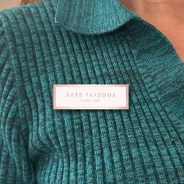 Etiqueta De Nome Dourada Fronteira Rosa Rosa Rosa Rosa Spa