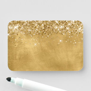Etiqueta De Nome Dourado Brilhante em Branco