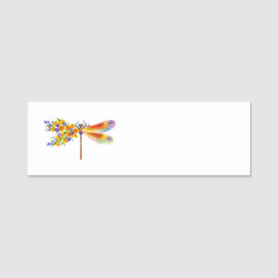 Etiqueta De Nome Dragonfly Amarelo