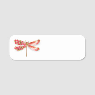 Etiqueta De Nome Dragonfly com joalheria sakura