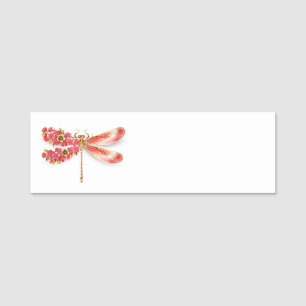 Etiqueta De Nome Dragonfly com joalheria sakura