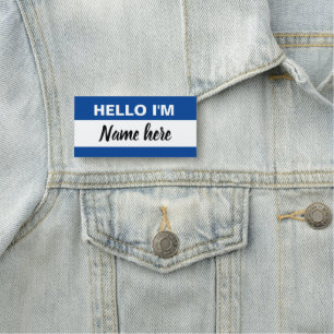 Etiqueta De Nome É personalizado olá! meu nome (o azul)