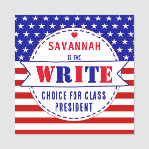Etiqueta De Nome Editável "Vote" para Presidente de Classe com Amer