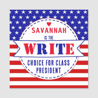 Etiqueta De Nome Editável "Vote" para Presidente de Classe com Amer