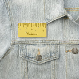 Etiqueta De Nome Efeito de brilho Dourado personalizado e faíscas