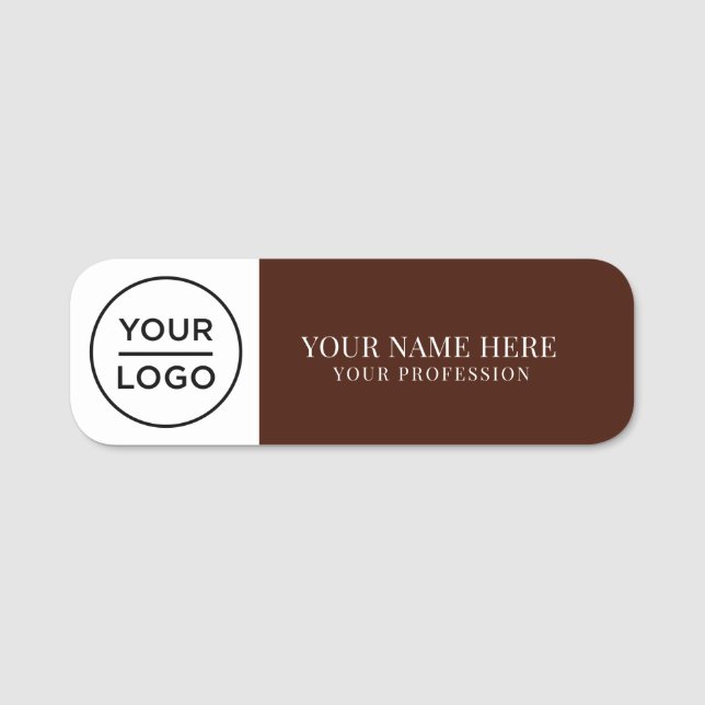 Etiqueta De Nome Elegant custom Logo Employee magnetic, safety pin (Frente)