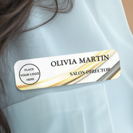 Etiqueta De Nome Elegant Golden Road Magnetic Name Badge