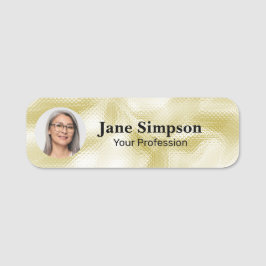 Etiqueta De Nome Elegant Pearlescent Gold Texture Name Tag