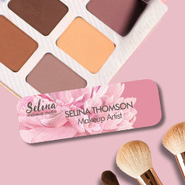 Etiqueta De Nome Elegante Creme Blush Floral Makeup Studio
