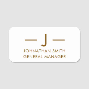 Etiqueta De Nome Elegante Design de Identidade Moderna com Monogram