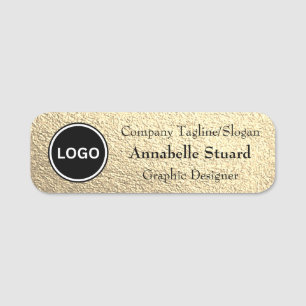 Etiqueta De Nome Elegante Dourado