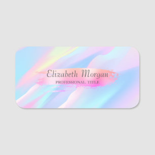 Etiqueta De Nome Elegante, Elegante,Chique, Pincelada,Holográfico