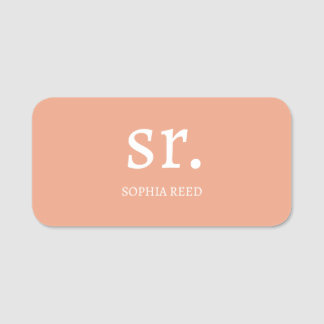 Etiqueta De Nome Elegante Identidade Minimalista com Monograma Cora