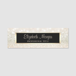 Etiqueta De Nome Elegante Na moda Moderno, Quadro, Glitter Bokeh