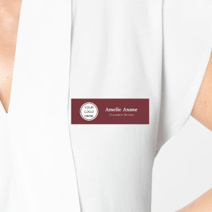 Etiqueta De Nome Elegante Red Business Logo Professional