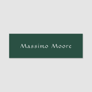Etiqueta De Nome Elegante Verde Escuro Casual Proprio Nome Escrito