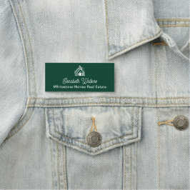 Etiqueta De Nome Empresa de Imóveis Chic Green Corretor Personaliza