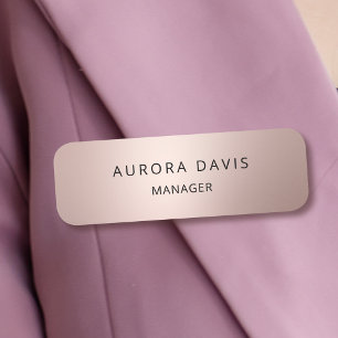 Etiqueta De Nome Empresa moderna metalílica Dourada do Rosa de luxo