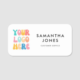 Etiqueta De Nome Empresarial Simples Moderno Seu Logotipo Aqui Func