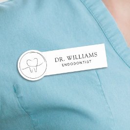 Etiqueta De Nome Endodontista Minimalista