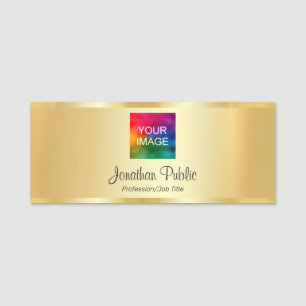 Etiqueta De Nome Enviar texto personalizado Enviar sua foto ou logo