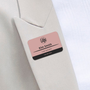 Etiqueta De Nome Especialização em logotipo preto rosa profissional