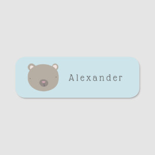Etiqueta De Nome Estudante Personalizado do Urso de Corte