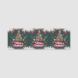 Etiqueta De Nome Evergreen Joy do Natal