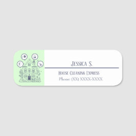Etiqueta De Nome Expresso de Limpeza de Casa