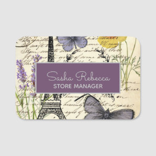 Etiqueta De Nome Fashion Salon SPA Torre francesa eiffel Paris