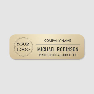 Etiqueta De Nome Faux Dourado do profissional de logotipos corporat