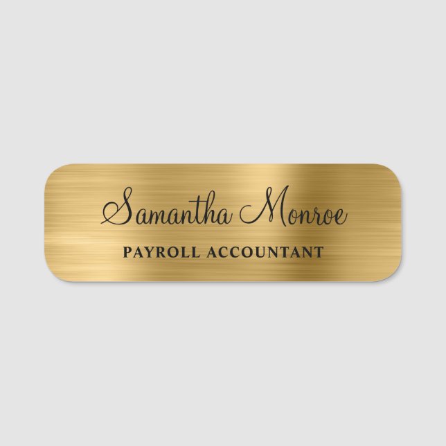 Etiqueta De Nome Faux Gold Foil (Frente)