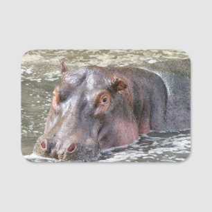 Etiqueta De Nome Feliz Hippo