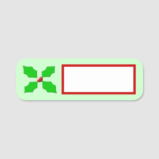 Etiqueta De Nome Feliz Natal Holly (Frente)