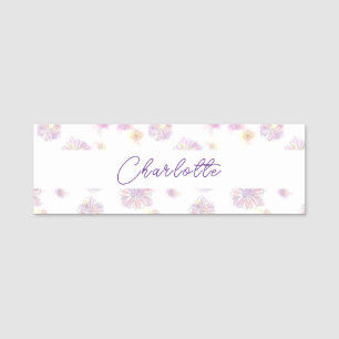 Etiqueta De Nome Flores Personalizadas de Aquarela Personalizadas