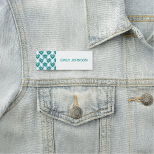 Etiqueta De Nome Flores teares nome personalizado branco