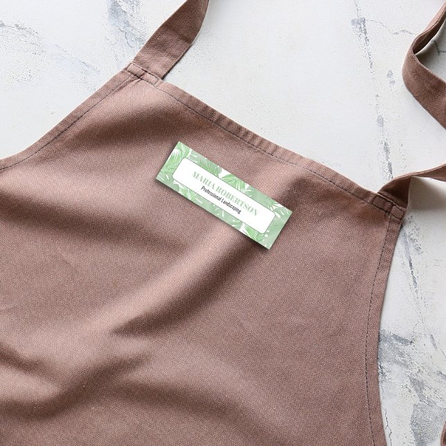 Etiqueta De Nome Folgas de Palm de Cargo de Funcionário (Tropical palm leaves business name tag. )