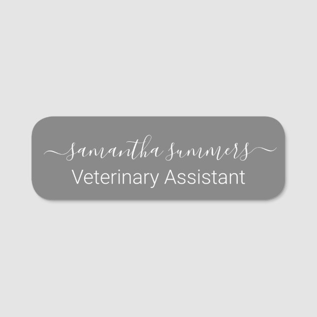 Etiqueta De Nome Fonte Personalizada de Script Manuscrito Moderno (Frente)