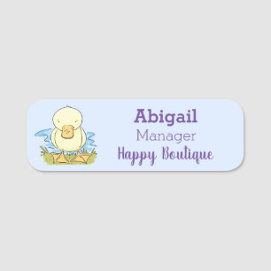 Etiqueta De Nome Foto de desenho animado de bebê amarelo-branco