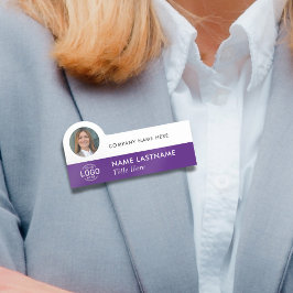 Etiqueta De Nome Foto do logotipo Moderna e simples empresa branca