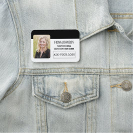 Etiqueta De Nome Foto do logotipo simples do funcionário