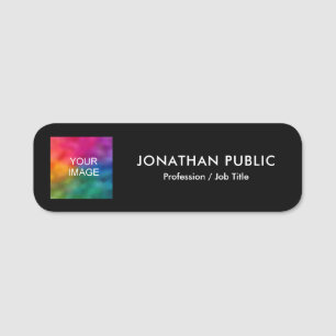 Etiqueta De Nome Foto ou logotipo aqui Modelo personalizado
