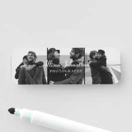 Etiqueta De Nome fotografia personalizada 3 fotos modernas