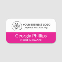 Fúcsia e Branco Com o Logotipo da Sua Empresa