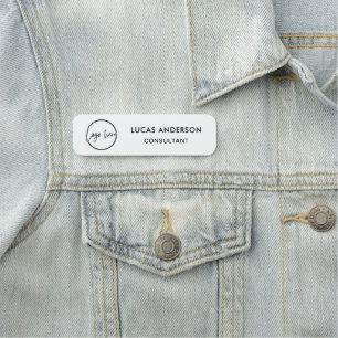 Etiqueta De Nome Funcionário Básico do Logotipo Comercial Personali