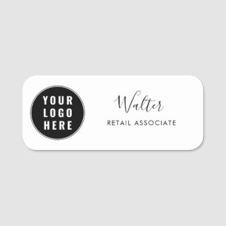 Etiqueta De Nome Funcionário da Empresa de Script de Logotipo Comer